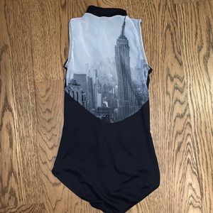 limited edition black capezio leotard w/ mesh back